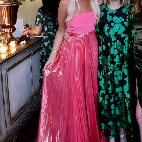 Alice + Olivia Ottoman-paneled Plissé-lamé Gown - Women - Pink Dresses - size 4 - Picture 4 of 4
